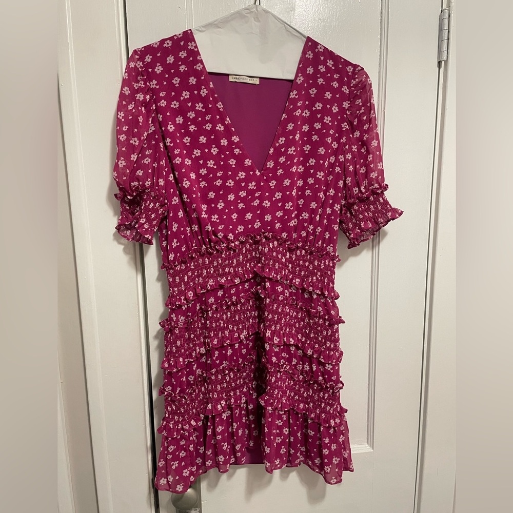 THE EAST ORDER FLORAL TIERED MINI DRESS